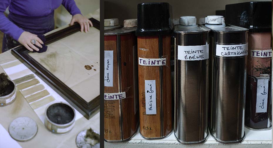 dans l’atelier de cadre a part paris le travail est execute avec precision